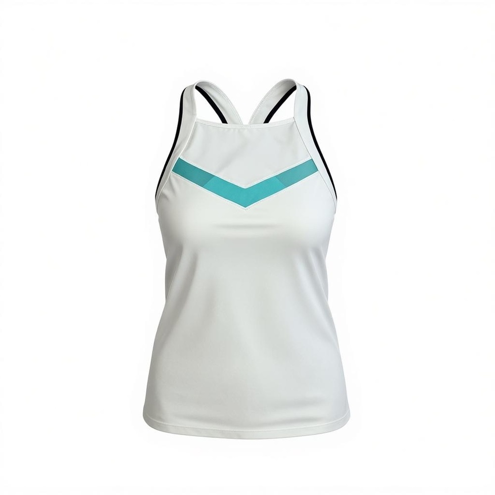 Lucky in Love White and Teal Tank Top